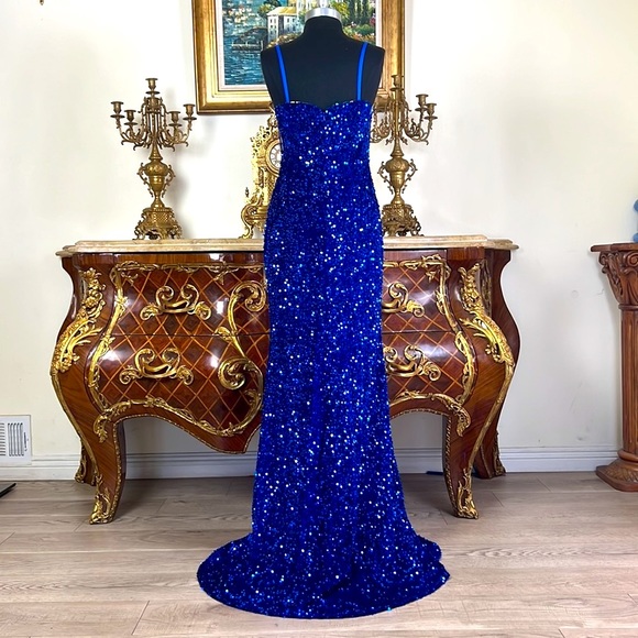 Meier Collection formal Sparkling all sequins on Velvet  evening prom dress - Picture 4 of 6